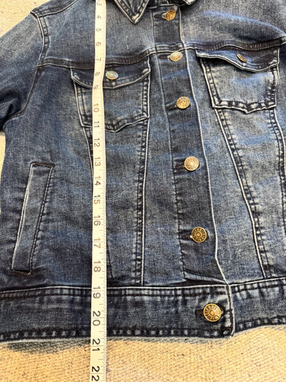Celebrity Pink Stretch Denim Jean Jacket Medium | Faded Wash - Picture 10 of 11